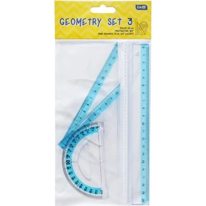 Vonalzókészlet Educa műanyag, 20cm egyenes vonalzó, szögmérő 40°,10cm és 60°, 14cm-es háromszög vonal