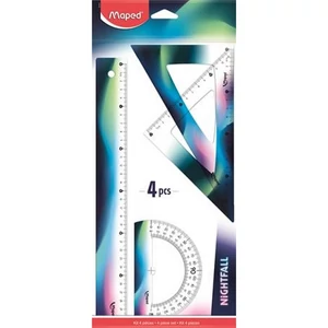 Vonalzókészlet műanyag Maped 4 darabos, Nightfall, 30 cm IMA981831