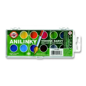 Vízfesték 12 Koh-I-Noor 184503 Brillant Akvarell 22,5mm anylinki ICO iskolaszer- tanszer