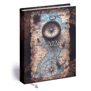 Zsebnaptár B/6 2026 kétnapi 5441-66 2 Day térkép Realsystem 2026 kollekció!