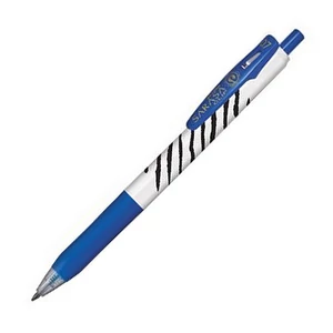 Zseléstoll 0,33mm Zebra nyomógombos, csíkos test, Sarasa Clip kék
