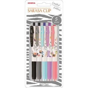Zseléstoll készlet Zebra 0,33 mm, nyomógombos, Sarasa Clip Kawai Animal