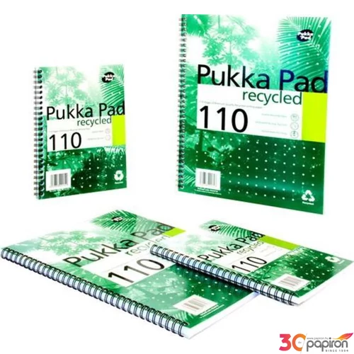 Spirálfüzet A4 Pukka Pad vonalas 110lap Recycled