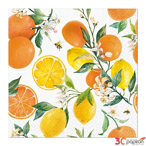 Citrusgyümölcs papírszalvéta 3 rétegű (20 db), narancs citrom 1db/ár SDGW26