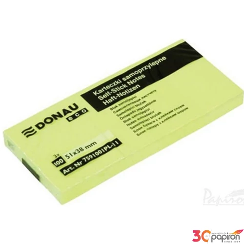 Öntapadós jegyzettömb 51x38 Donau Eco sárga 3tömb/csom. 7591001PL-11