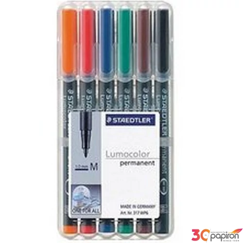 Alkoholos marker Staedtler Lumocolor 317 M OHP 1mm kúpos 6színű Írószerek STAEDTLER 317 WP6