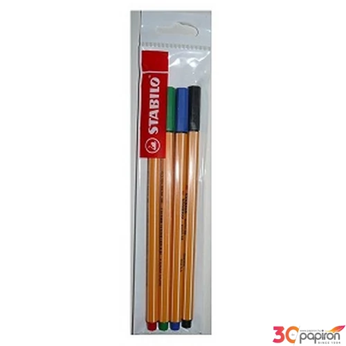 Tűfilc készlet 4 Stabilo Point 88' 0,4mm-es, 4színű készlet Írószerek STABILO HU88/4EP