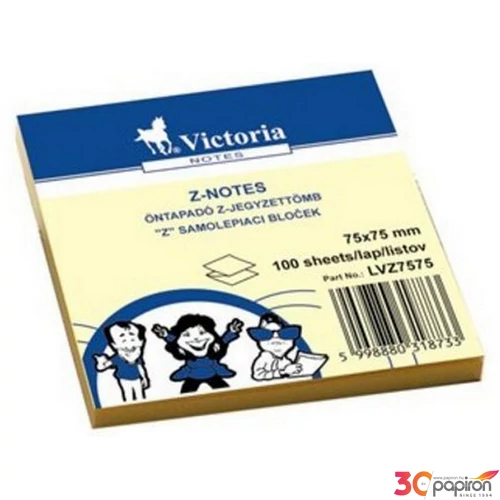 Öntapadós jegyzettömb 75x75 Victoria Z-notes LVZ7574