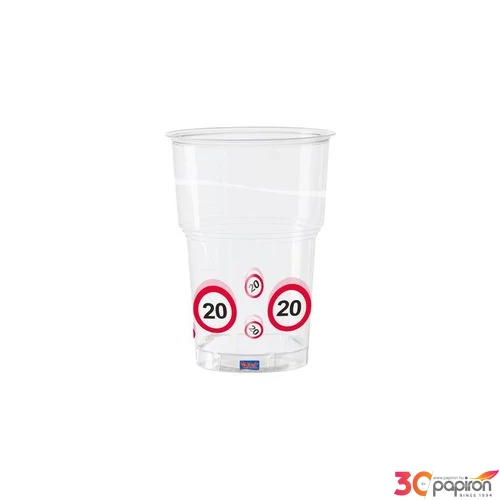 Party pohár szülinapi 20 Sebességkorlátozó 350ml 10db/csomag