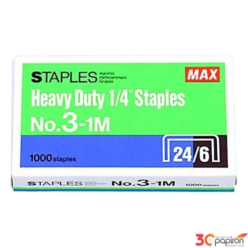 Tűzőkapocs 24/6 Max No.3-1M 20lap 1000db/dob Irodai kisgépek MAX 2M3-1M