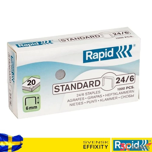 Tűzőkapocs 24/6 Rapid STANDARD 24/6  horganyzott 1000db Rapid 1000db rendelési egység ár 1 dob