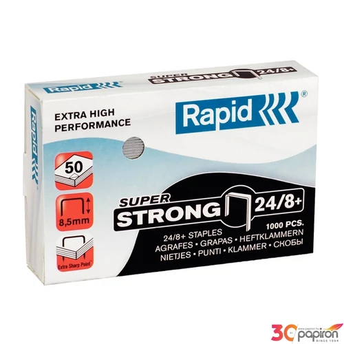 Tűzőkapocs 24/8 Rapid SUPERSTRONG 24/8, horg., 1000db/doboz Rapid 1db rendelési egység ár 1db-ra