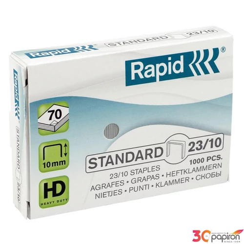 Tűzőkapocs 23/10 Rapid STANDARD horg., 23/10, 1000db/doboz Rapid 1db rendelési egység ár 1db-ra