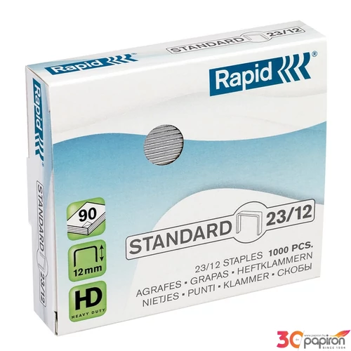 Tűzőkapocs 23/12 Rapid STANDARD horg., 23/12, 1000db/doboz Rapid 1db rendelési egység ár 1db-ra