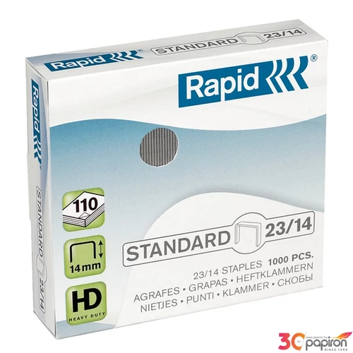 Tűzőkapocs 23/14 Rapid STANDARD horg., 23/14, 1000db/doboz Rapid 1db rendelési egység ár 1db-ra