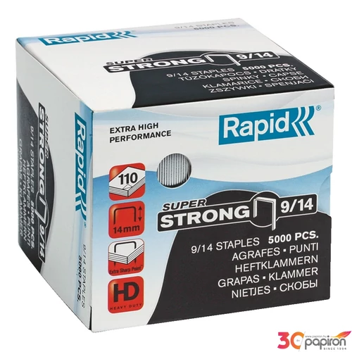Tűzőkapocs 9/14 Rapid SUPERSTRONG horg., 9/14,5000db/doboz Rapid 1db rendelési egység ár 1db-ra