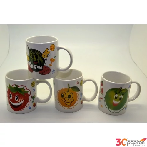 Bögre happy fruit dekor 300ml Porcelán