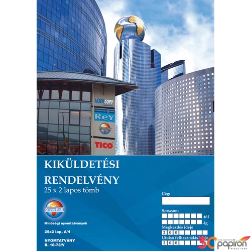 Ny B 18-73/V kiküldetési C Kiküldetési rendelvény A4 25x2 NVB1872