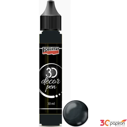 3D dekortoll Pentart 30ml fekete