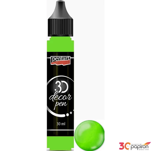 3D dekortoll Pentart átlátszó 30ml fluoritzöld