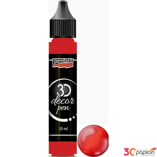 3D dekortoll Pentart átlátszó 30ml rubinvörös