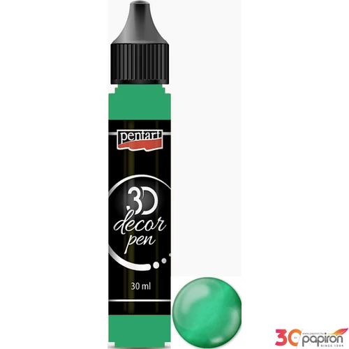 3D dekortoll Pentart átlátszó 30ml smaragdzöld