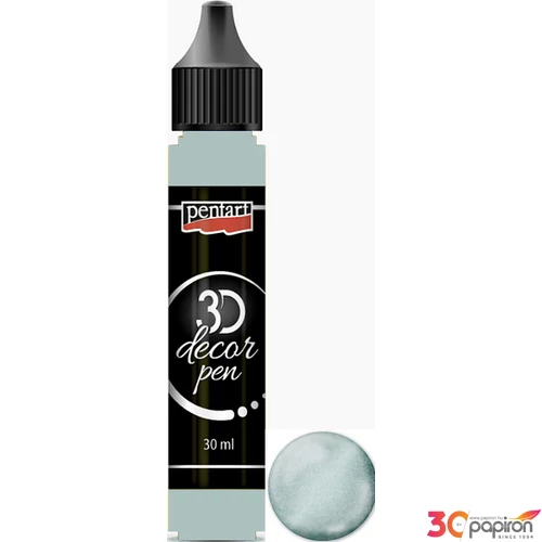3D dekortoll Pentart csillogó 30ml ezüst
