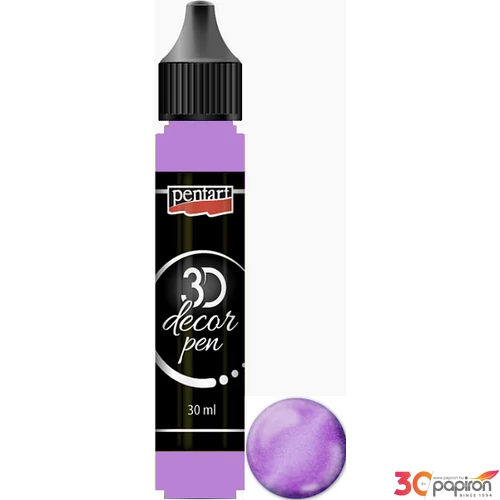3D dekortoll Pentart csillogó 30ml rózsezüst