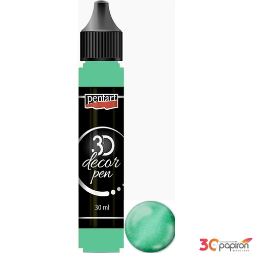 3D dekortoll Pentart csillogó 30ml türkizezüst