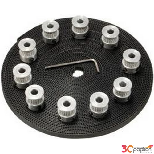 3D RepRap Nyomtató kiegészítő 1db 10méteres 6mm-es égszíj +10db 5mm-es 20fogas GT2-es görgő