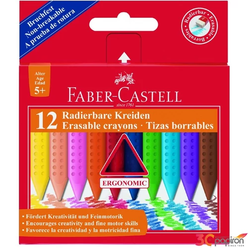 Faber-Castell zsírkréta 12 db törölhető 2520 prémium minőségű termék 122520
