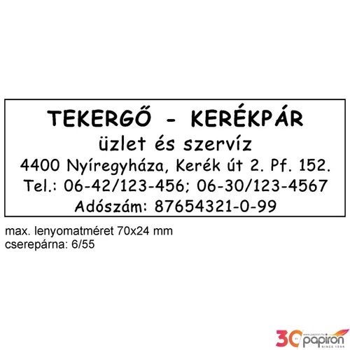 Bélyegző Trodat 5205 fém szövegbélyegző 68 x 24 mm
