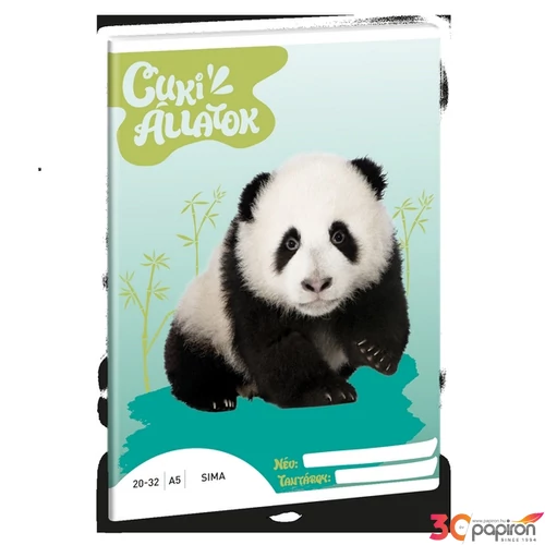 Füzet 20-32 A5 sima Ars Una Cuki-Panda (5430) 24 53614308 prémium minőségű füzet