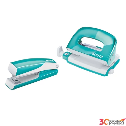 Tűzőgép, lyukasztó szett Leitz WOW Mini set, 10lap, jégkék Leitz 1db rendelési egység ár 1db-ra