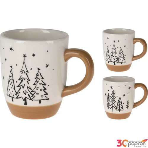 Bögre porcelán karácsony Fenyőfa minta 10cm 2féle KPM25