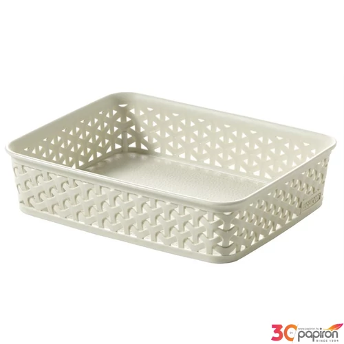Kosár Rattan hatású Curver My Style A4 Törtfehér Tárolókosarak