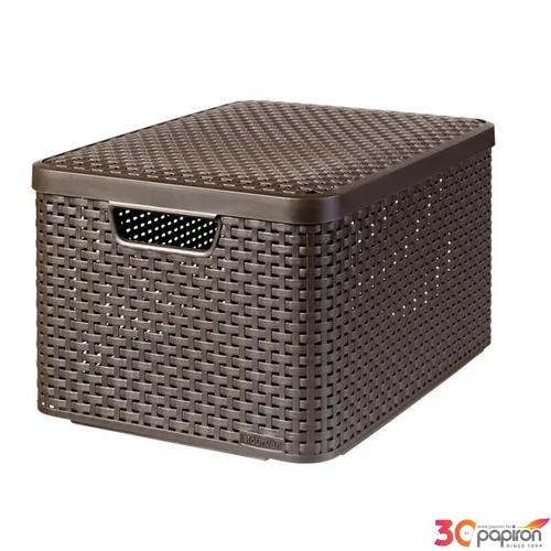 Kosár Rattan hatású Curver 30Literes Sötétbarna CSCR30SB