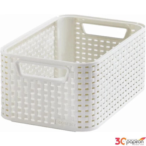Kosár Rattan hatású Curver 7Literes Törtfehér Tárolókosarak