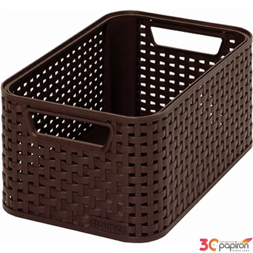Kosár Rattan hatású Curver 7Literes Sötétbarna Tárolókosarak