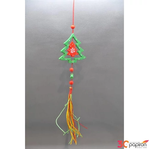 Gyertyatartó üveg 15x15x26cm multicolor 5féle, kötél akasztóval fa szelet dekorációval