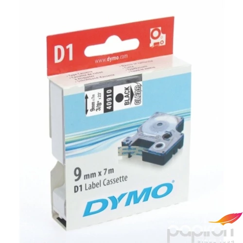 Feliratozó szalag Dymo 9/7m Feliratozógéphez szalagok víztiszta feke 40910/ S0720670