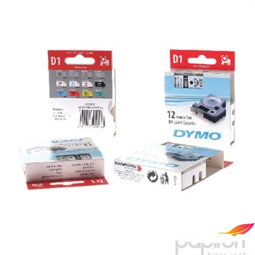 Feliratozó szalag Dymo 12/7m DYMO S0720500 víztiszta-fekete Feliratozógéphez szalagok