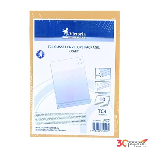 Redős talpas tasak 10db-os TC4 40mm Kraft Barna Victoria