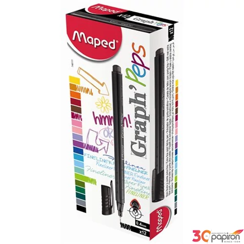 Tűfilc fekete Maped Graph`Peps 0,4mm-es Írószerek MAPED 749111