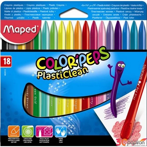 Zsírkréta 18 Maped Color`Peps PlasticClean háromszög 18szín Írószerek Maped 862012