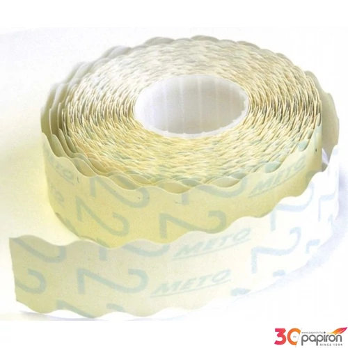 Árazószalag 22x16 Meto fehér 5tekercs/csomag 6000címke EC1622 KÉTSOROS ÁRAZÓGÉPHEZ