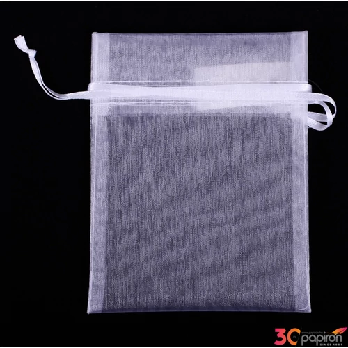 Esküvői organza szütyő fehér 10x12 cm 437329