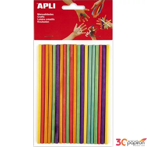 Fa pálcika Apli 150x5mm színes 25db/csom LCA13481