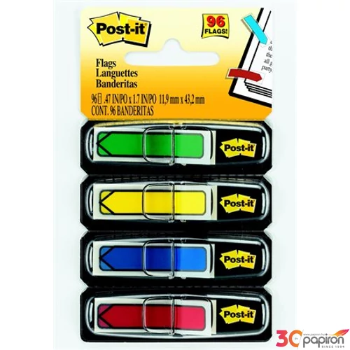 Jelölőcímke 3M/Post-it Index 5x20lap 119x432mm nyíl vegyes 684-ARR3