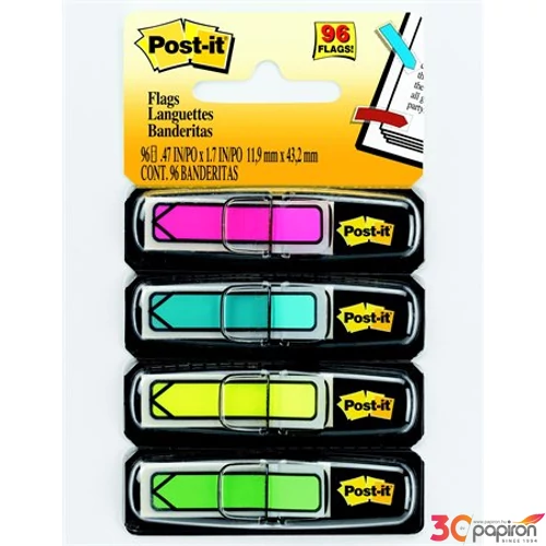 Jelölőcímke 3M/Posti-it 4x24lap 119x432mm nyíl vegyes LPJ684ARR3